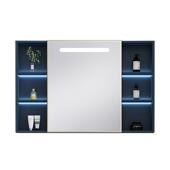 太空铝浴室镜挂墙式 单独收纳盒卫生间智能感应发光镜柜洗漱台镜子