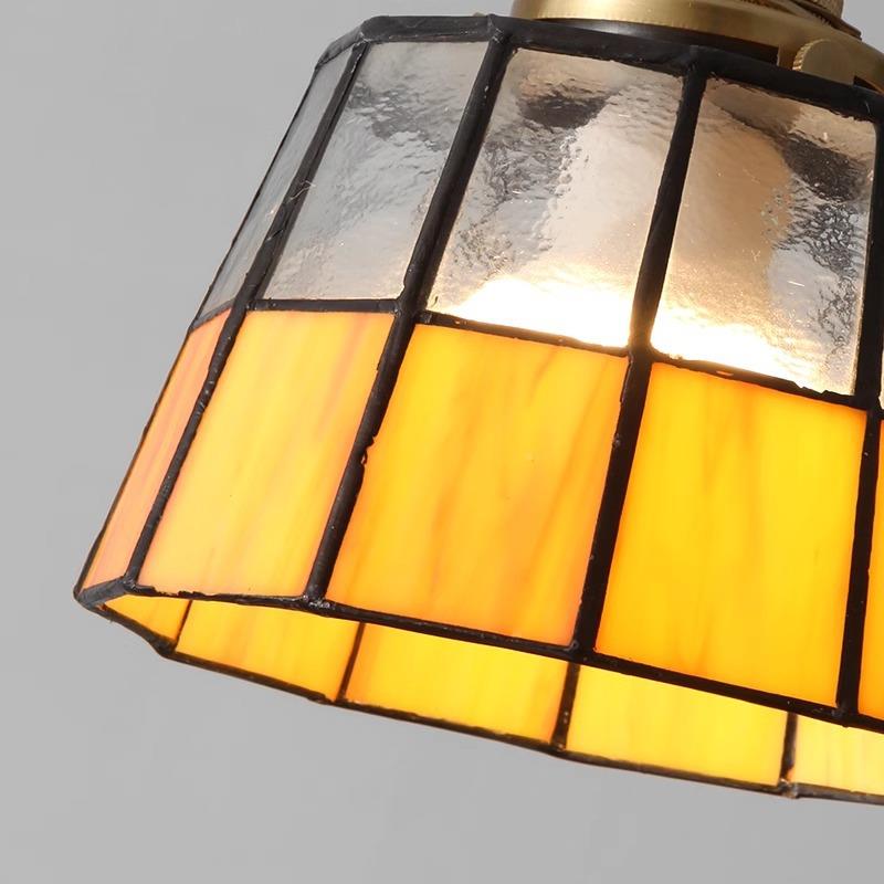 日式古手工宿黄铜灯玻璃复吊中古民床头咖啡厅酒吧吧台茶室吊灯