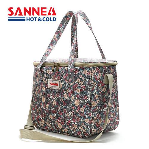 SANNE新款花色保温包大容量饭盒袋户外野餐冰包手提便当包
