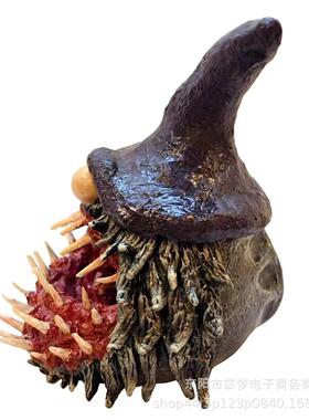 新款万圣节纸马奇邪恶侏儒妖精雕塑树脂工艺品摆件家居装饰品