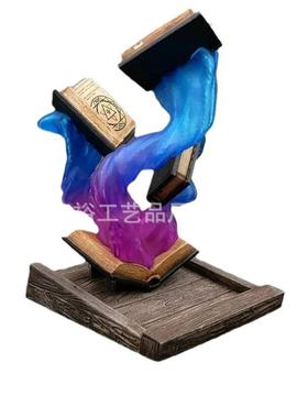 热销款魔法书骰子塔树脂摆件神秘塔罗风格客厅办公室装饰品