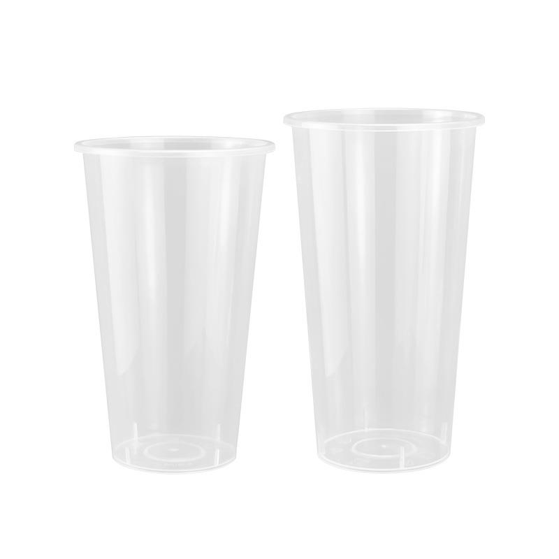 95口径一次性奶茶注塑杯500ml650ml750ml加厚高透塑料饮料果汁杯
