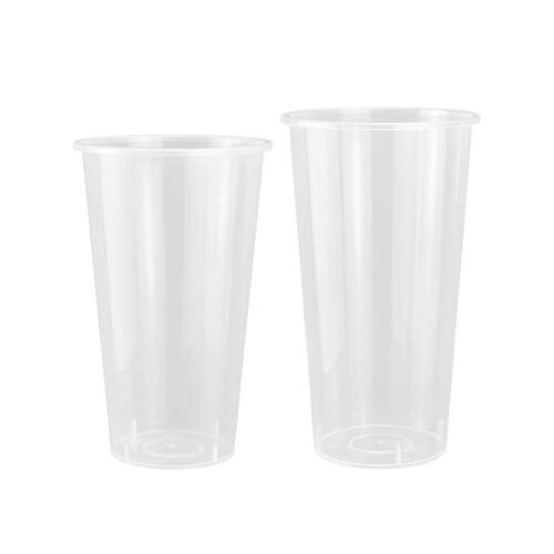 95口径一次性奶茶注塑杯500ml650ml750ml加厚高透塑料饮料果汁杯