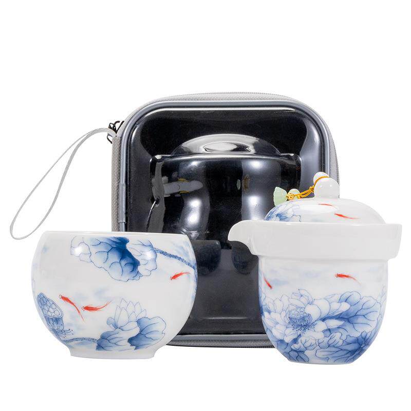 一人饮快客杯工位茶具陶瓷功夫茶具套便携旅行茶具户外便携式茶壶