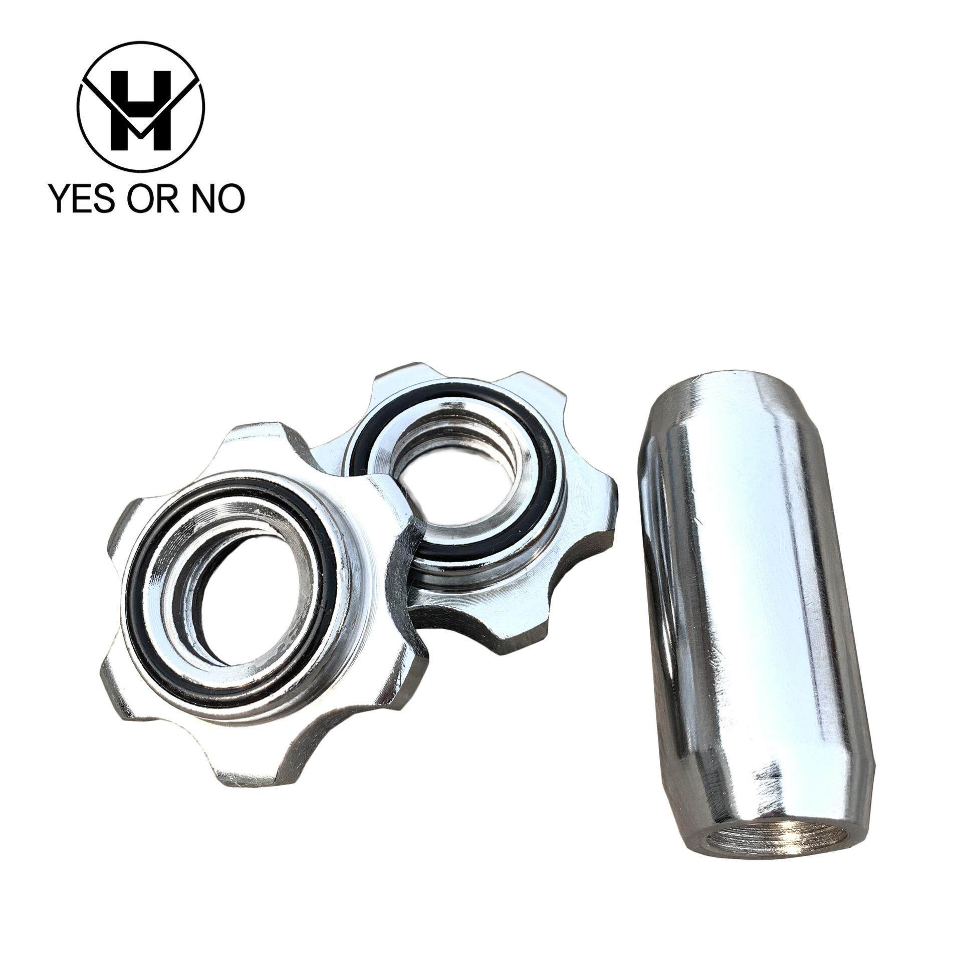 纯钢电镀杠铃杆直杆两节杆小孔螺纹扣杆男士家用举重1.82米长杆