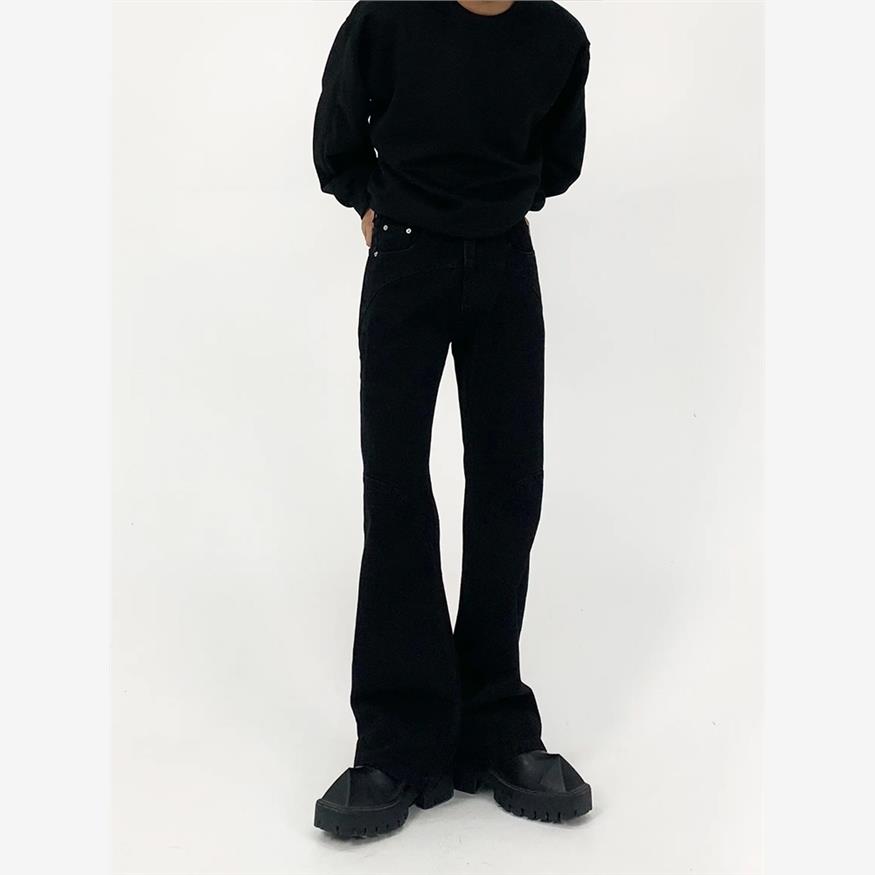 M7 cleanfit牛仔裤男款修身显瘦纯黑色vibe裤子美式痞帅微喇长裤