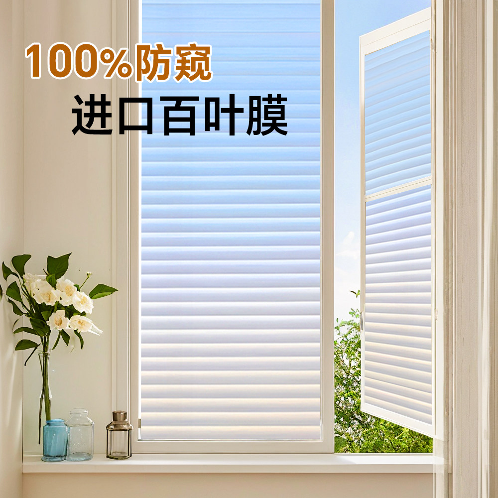 防窥透光静电免胶百叶压纹