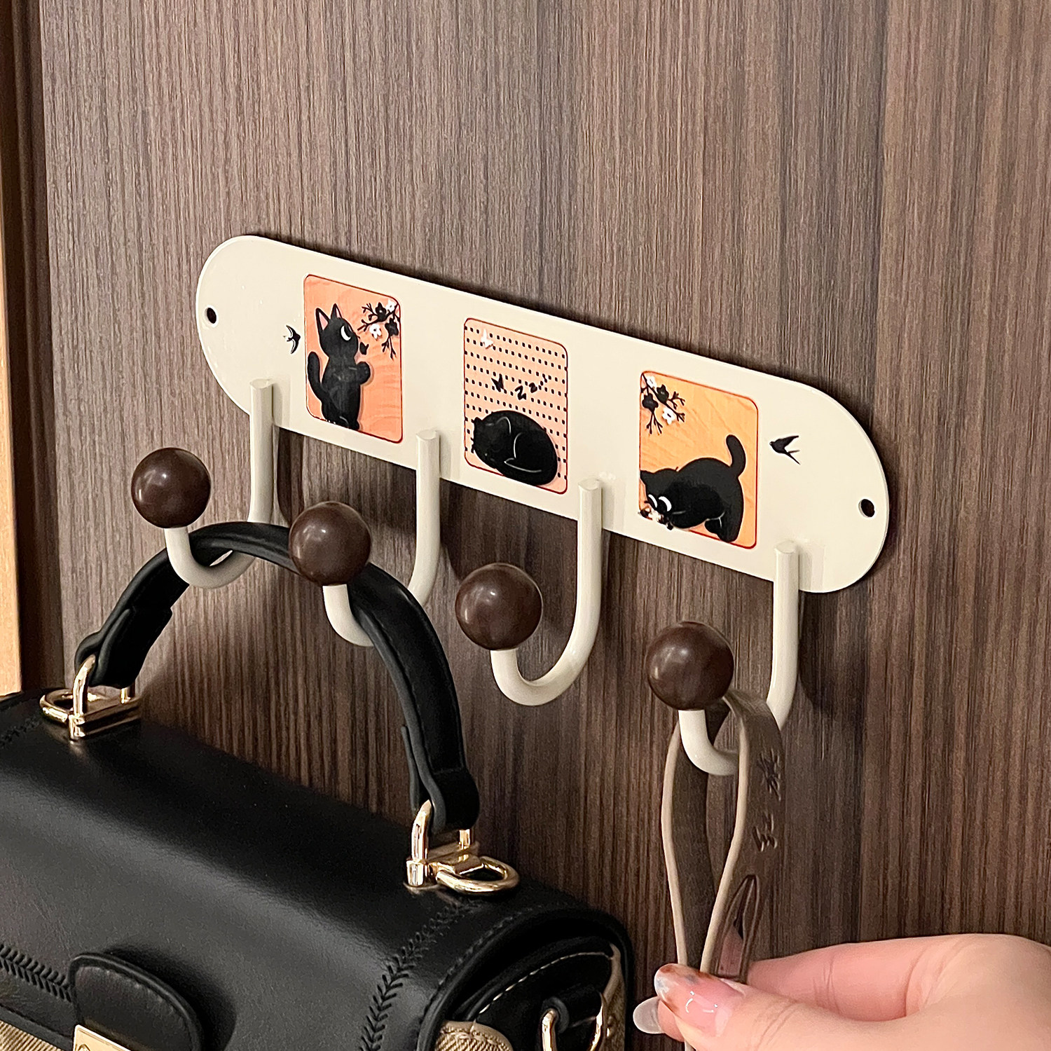 飞雕多巴胺宿舍无痕挂钩家用玄关强力排钩门后挂衣钩浴室毛巾粘钩