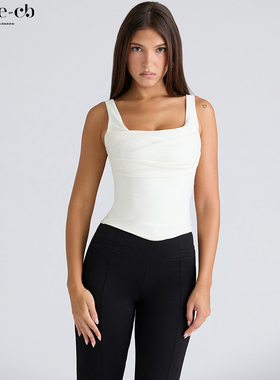 House of CB时尚简约象牙白胸衣The Drape Neck