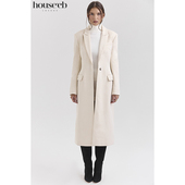 直筒象牙白色单排扣长款 House 大衣Remi 简约时尚 秋冬款