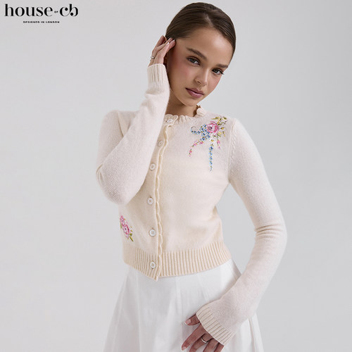 HouseofCB百搭花卉刺绣开衫