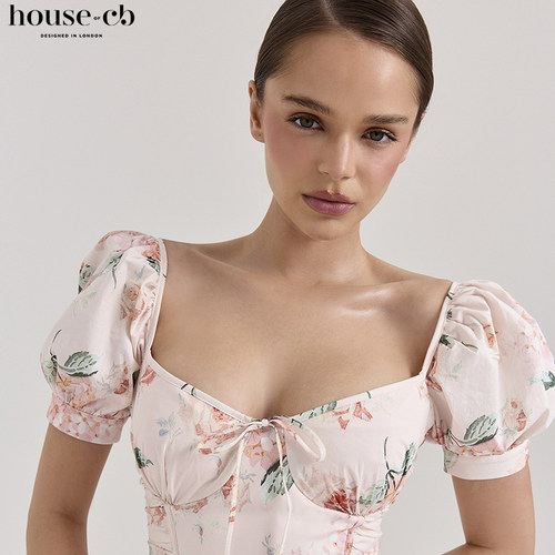 HouseofCB清新印花中长裙