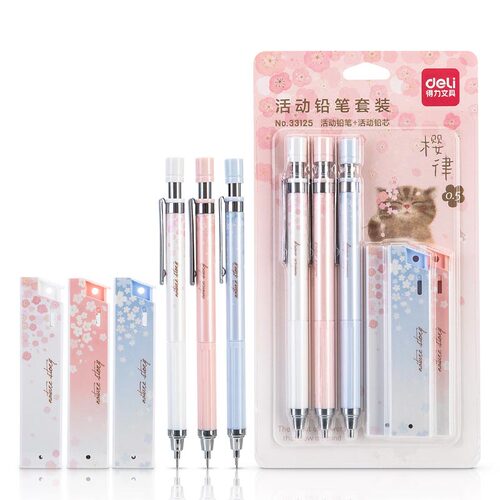 Mechanical Pencil Set With HB Lead Replacement Retractable P