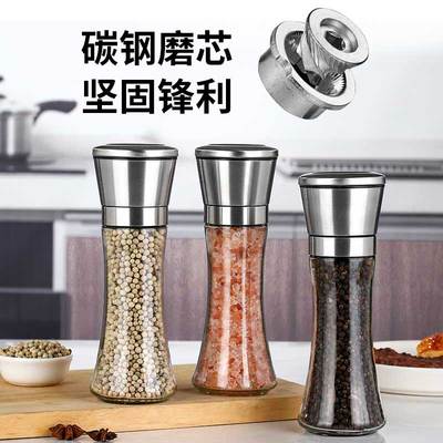 Salt and Pepper Grinder Set Ceramic Mills Stainless Steel Sh