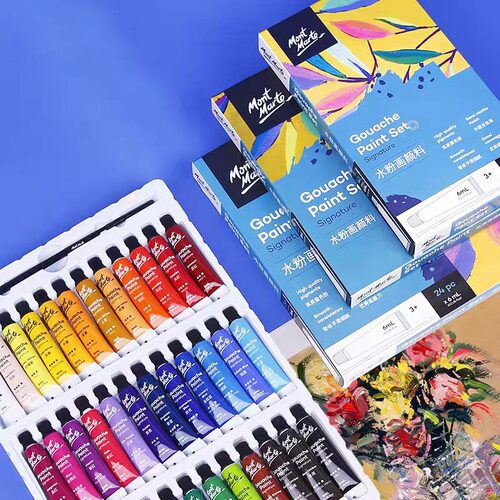 Mont Marte Gouache Paint Set 12/18/24 Colorx6ml/12ml Tubes N