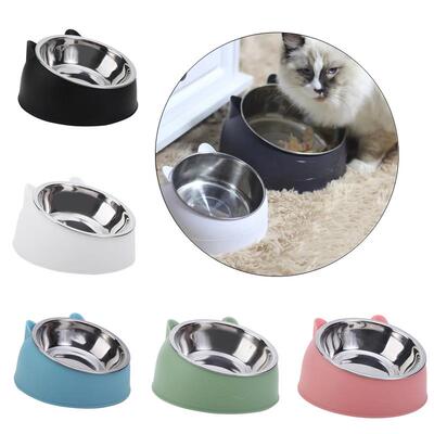Cat Dog Bowl 15 Degrees Raised Non Slip Puppy Base Food Drin