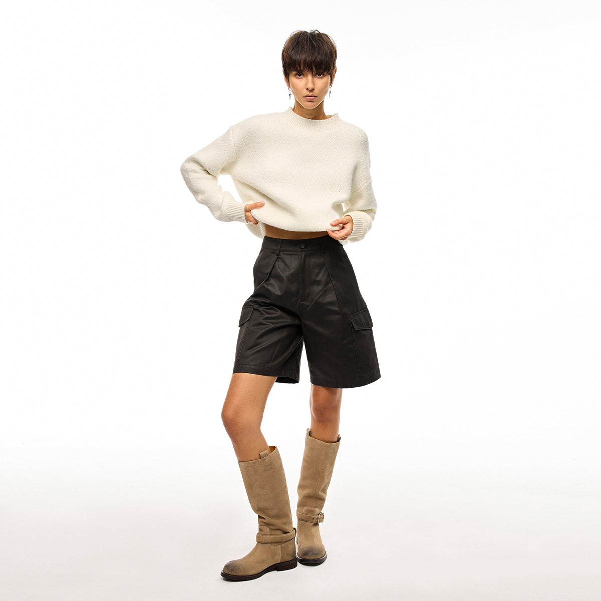 LOLO MIRIAM25秋休闲短裤秋季直筒植鞣简约设计师313W7U015,女装/女士精品,短裤,淘宝优惠券,粉丝福利购,淘宝优惠卷