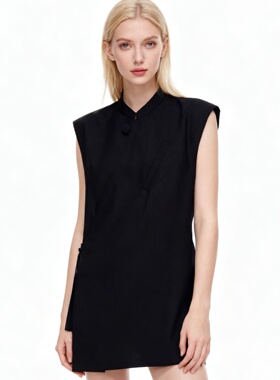 LOLO MIRIAM25秋新中式马甲黑色马夹时尚复古唐装43128A003