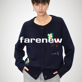 个性 针织羊绒衫 街头31827032 花朵针织开衫 Farenew26春设计师款