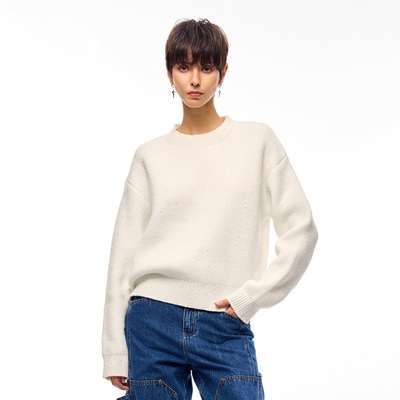 LOLO MIRIAM | 白毛衣针织衫闪片设计师43128M007