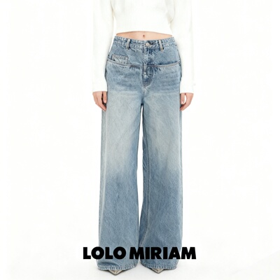 LOLO MIRIAM | 26春 印花口袋牛仔裤做旧磨毛破洞时髦213220N017