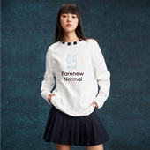 Farenew26春长袖 T恤女撞色领口百搭宽松31827Q1T1003