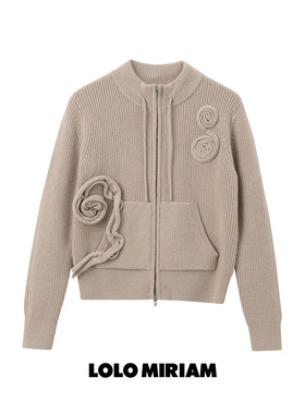 LOLO MIRIAM26春绣花毛衣开衫立体装饰复古拉链款213120M001