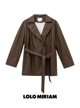 LOLO MIRIAM26春翻领风衣外套收腰复古休闲中长款213220A024