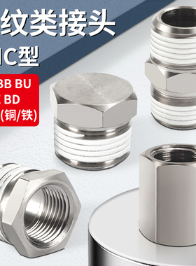 SMC型外内六角堵头BZ01/02/03/04铜镀镍BZ01-S BZ02-S BZ03-S BP