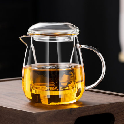 玻璃泡茶壶茶水分离茶杯玻璃内胆耐高温加厚功夫茶具花茶泡茶器