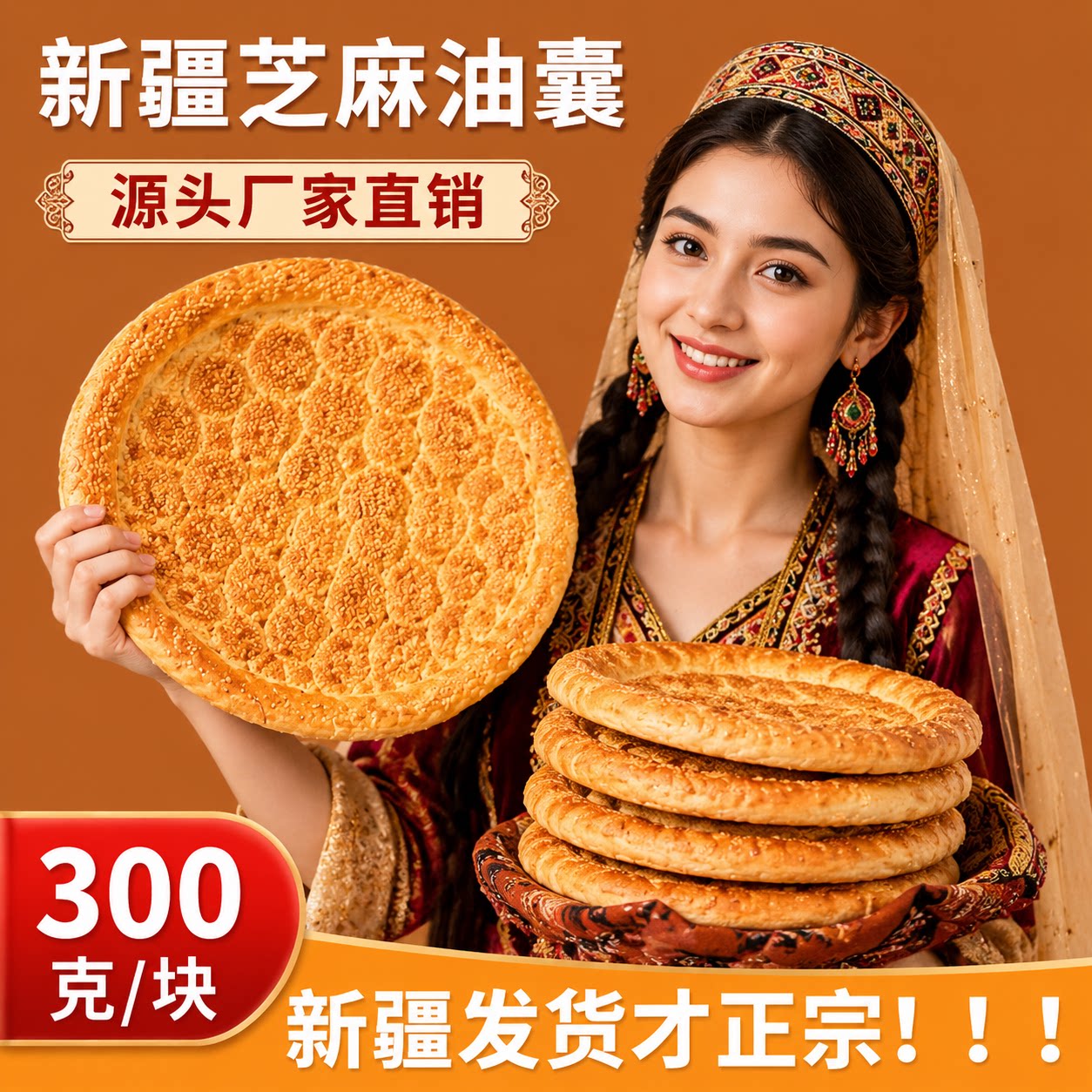 新疆本地直发】新疆芝麻油馕芝麻大油馕老式新疆馕饼传统正宗馕坑