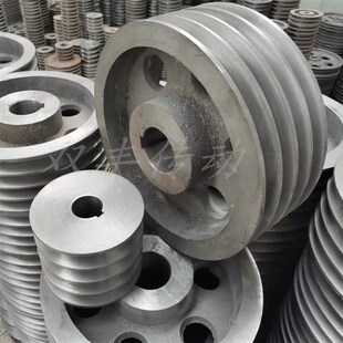 三角皮带轮B型4槽铸铁电机内径键槽轮外径100至500mm四槽4B皮带盘