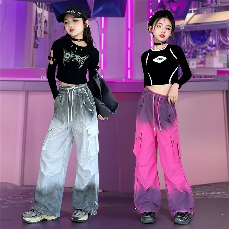 好货爵士舞女童潮酷服装儿童时髦jazz演出服秋冬新款女孩走秀表演