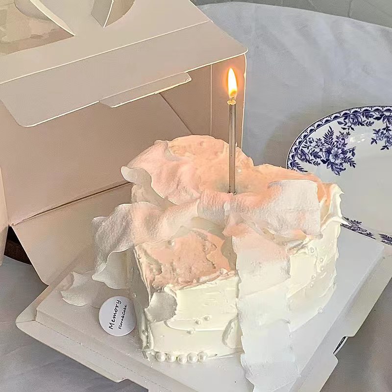好货网红母亲节快乐蛋糕装饰白色褶皱荷叶蝴蝶结丝带女神妈妈甜品