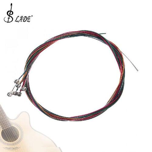 好货SLADE Universal 6pcs/Set Rainbow Colorful Guitar Strings