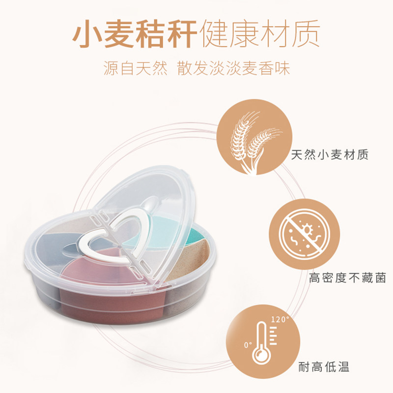 好货日本大容量干果盒新中式糖果盘客厅水果盘分格带盖家用零食瓜