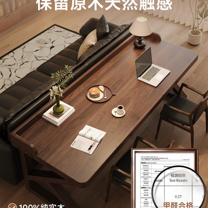 好货全实木书桌家用办公桌带档板学习桌卧室电脑桌双人长条桌子工