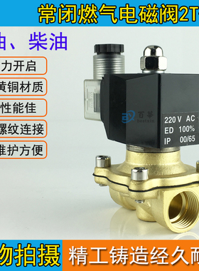 极速2T-20 6分 天然气 煤气 专用 电磁阀 常闭 AC220V DC24V