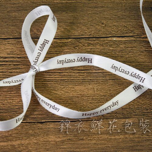 好货1CM英文印花绸带 Happy everyday 缎带彩带鲜花礼品包装材料1
