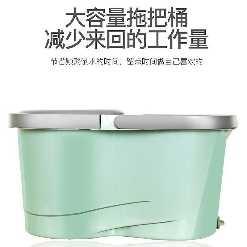好货加厚带轮双驱动拖把桶旋转不锈钢甩干墩布家用拖布免手洗干湿