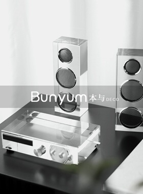 好货现代轻奢复古水晶组合音响模型装饰品摆件样板房家居书房玄关