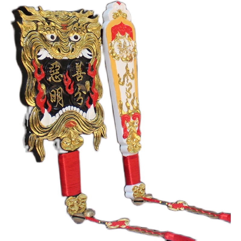 乩童用品实木按金大二爷伯手牌令牌七爷八爷手牌令牌鬼神手牌