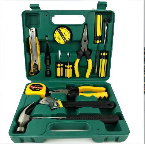 好货13件尖嘴钳12件套组合多功能工具五金工具箱 家用工具套装组