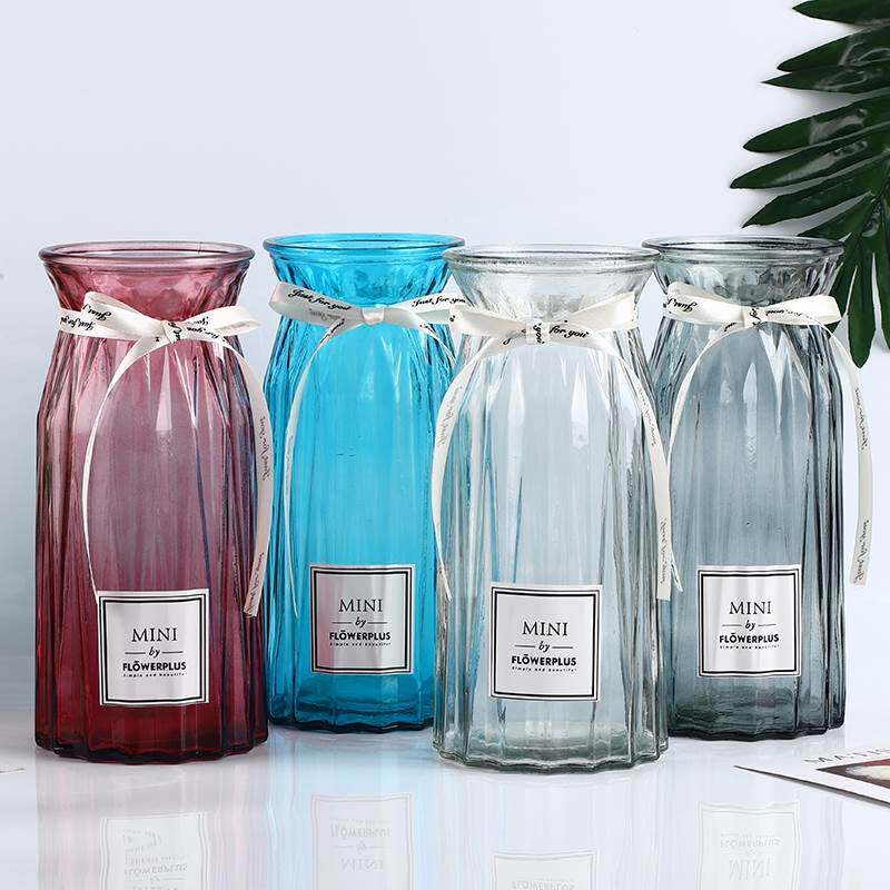 极速新疆西藏包邮玻璃花瓶摆件透明水培植物干燥花客厅装饰插花瓶