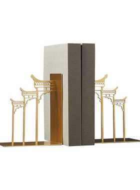 新品新中式摆件禅意博古架书房书立书靠家居书架书桌桌面办公室