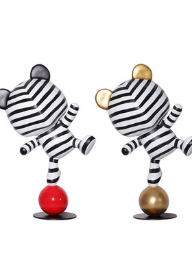 卡通大型雕塑样板间客厅落地大摆件熊售楼处酒店大堂轻奢软装饰品