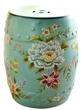 美式陶瓷换鞋凳鼓凳摆件卧室客厅电视柜旁边落地装饰乔迁新居礼品