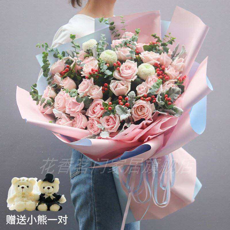 极速母亲节花束重庆速递同城粉玫瑰真花杭州长沙济南成都生日送店