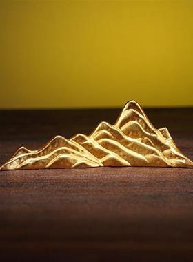 全铜招财金山摆件家居中式客厅装饰品博古架铜工艺礼品摆饰