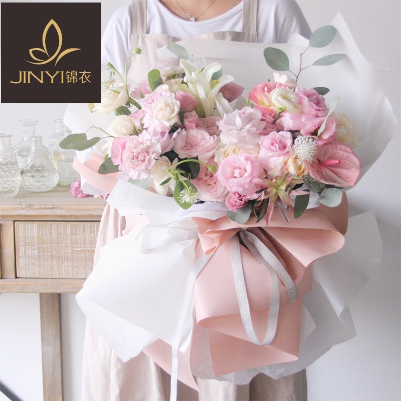 好货锦衣俄罗斯圆形花束包装材料卡芬纸鲜花包装纸花店用品防水纸